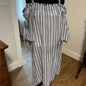 Lucky Brand Blue and White Striped Dress Size Medium